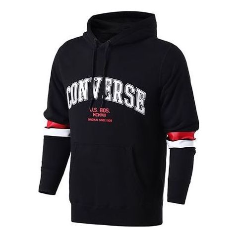 Dukserice Converse Collegiate Text Pullover Hoodie Crna | 10017352-A01