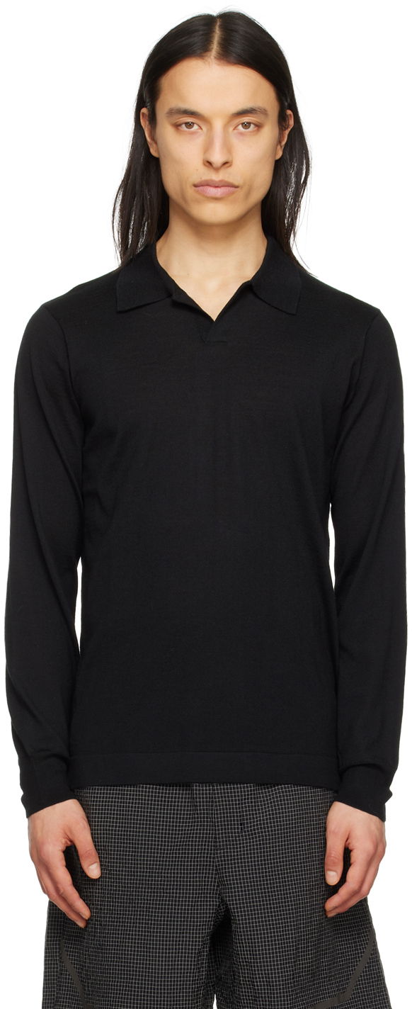 Polo majica NORSE PROJECTS Norse Projects ARKTISK Single-Button Polo Crna | N45-0539