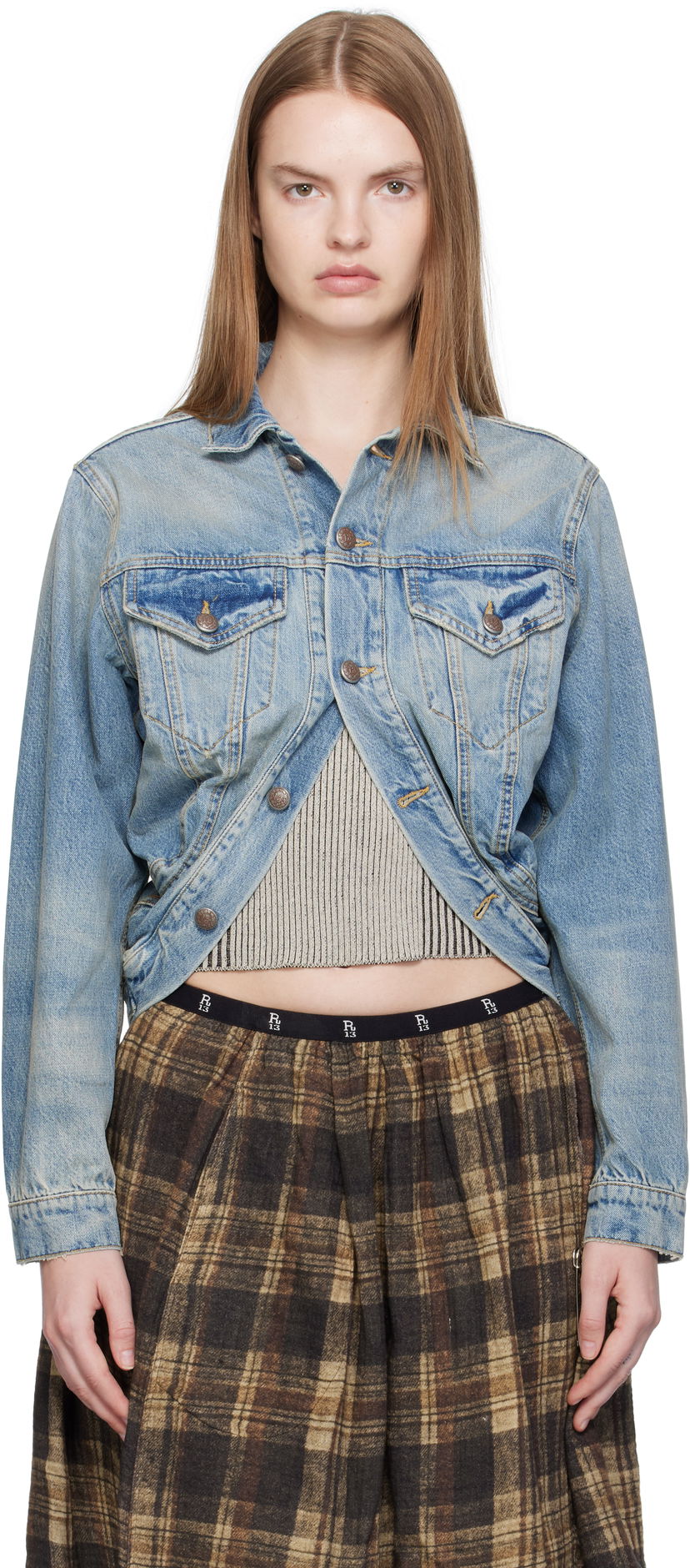 Jakna R13 R13 Wrap Around Trucker Jacket Plava | R13WD182-D343A