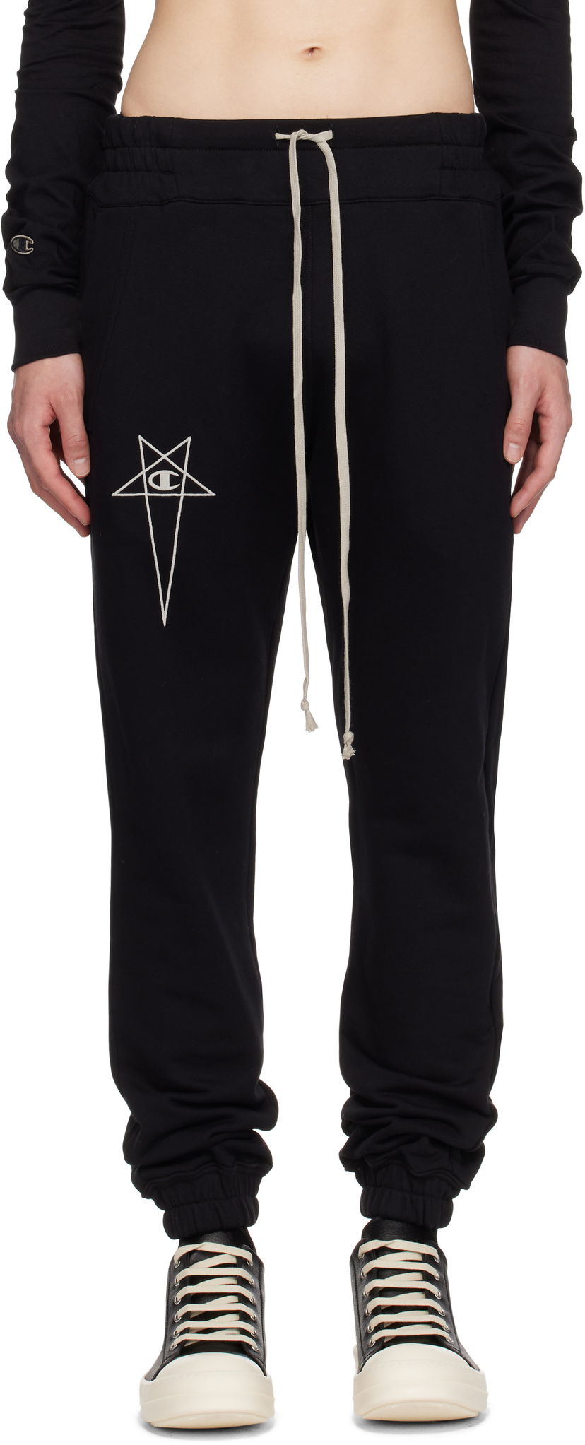 Trenirka Rick Owens Rick Owens Champion Edition Joggers Crna | CM01E1685 CHFE FELPA