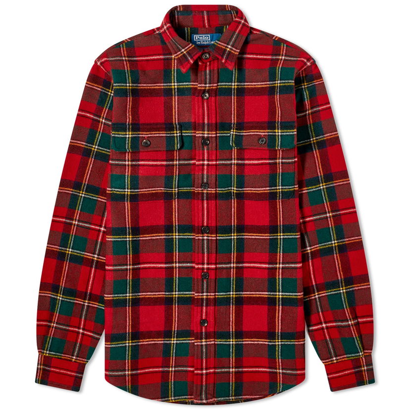 Košulja Polo by Ralph Lauren Tartan Fleece Overshirt Crvena | 710881792002