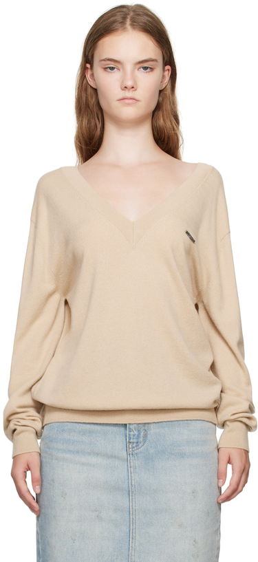 Džemper We11done Deep V-Neck Sweater Bež | WD-KT2-24-642-W-BG, 0