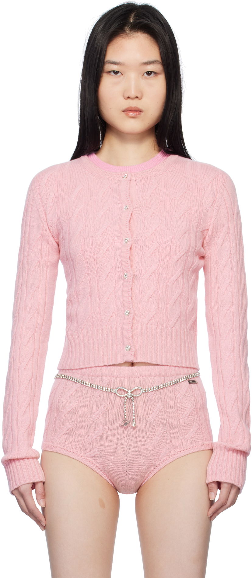 Džemper Blumarine Blumarine Wool & Cashmere Knit Cardigan Ružičasta | P522M570A