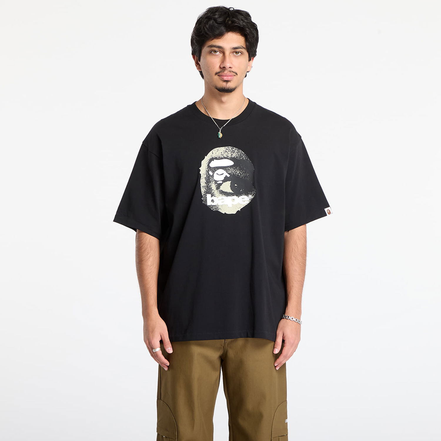 Majica kratkih rukava BAPE Ape Head Relaxed Fit Tee Crna | 001TEL801307MBLK, 0