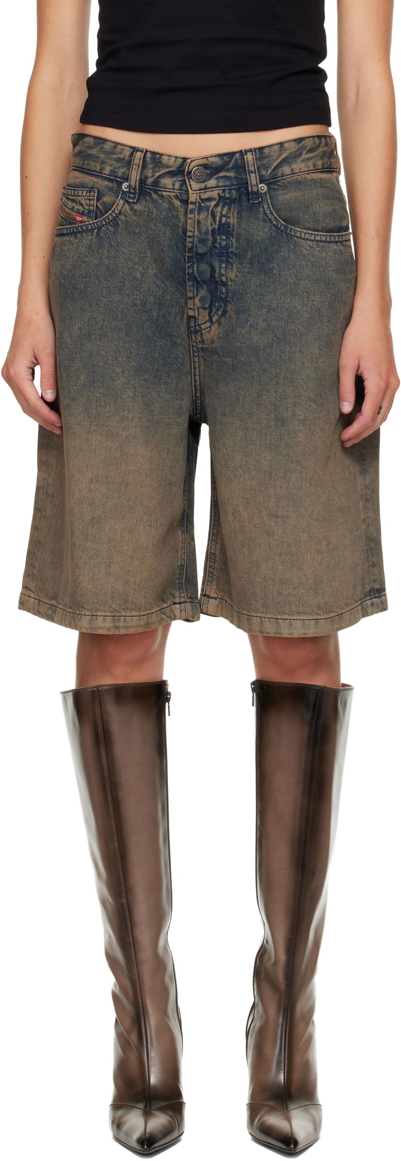 Kratke hlače Diesel De-Sire-Short-S Distressed Denim Baggy Shorts Višebojno | A16319 068TA