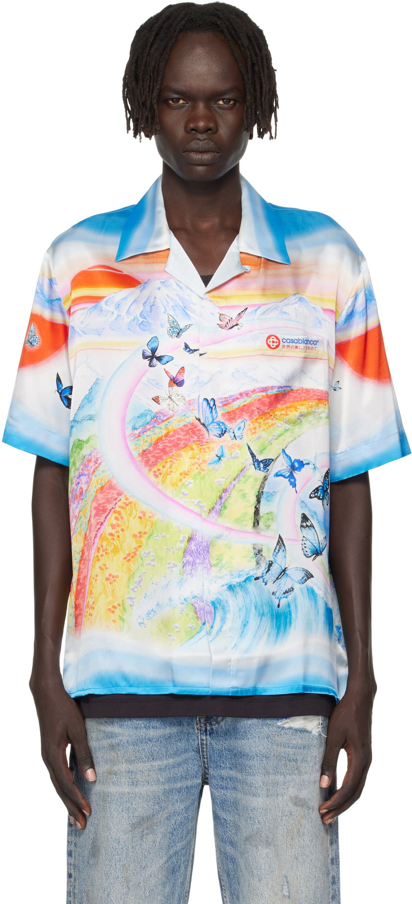 Košulja Casablanca Casablanca Silk Butterfly Print Shirt Višebojno | MPF25-SH-003-02