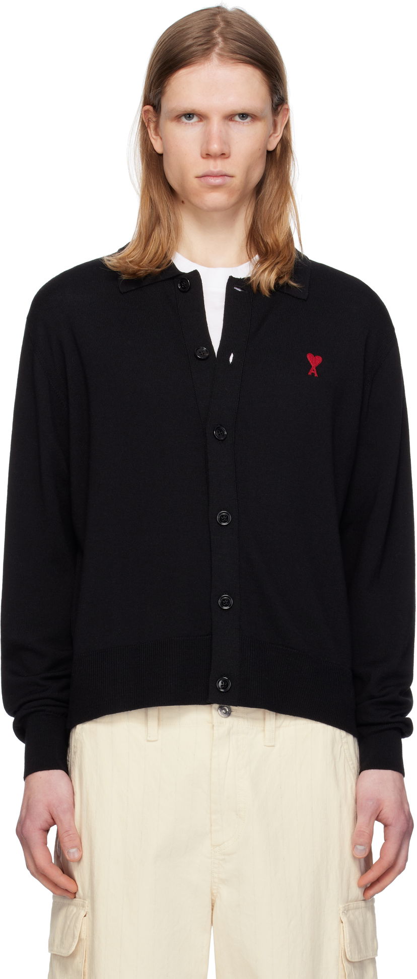 Džemper AMI AMI de Coeur Cardigan Crna | HKC211.KN0025