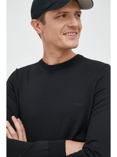 Džemper BOSS Wool Sweater Logo Crna | 50476364