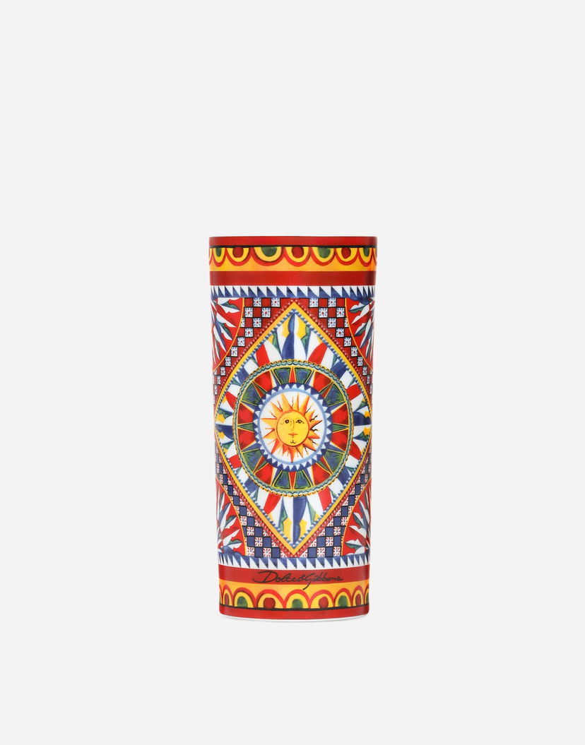 Home decor Dolce & Gabbana Dolce & Gabbana Cylindrical Porcelain Vase Onesize Višebojno | TCC196TCAMVUC067