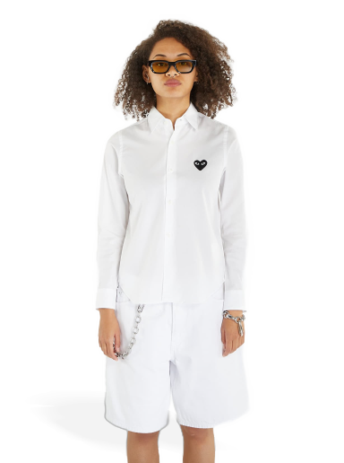 Majica kratkih rukava Comme des Garçons PLAY Heart Logo Shirt Bijela | AZB003 white
