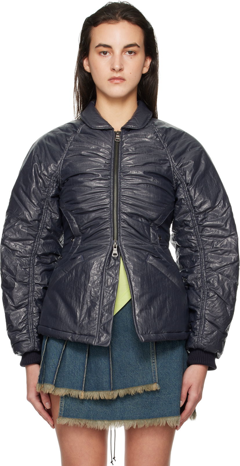 Pernata jakna Andersson Bell Luna Back-Corset Bomber Jacket Plava | awa655w