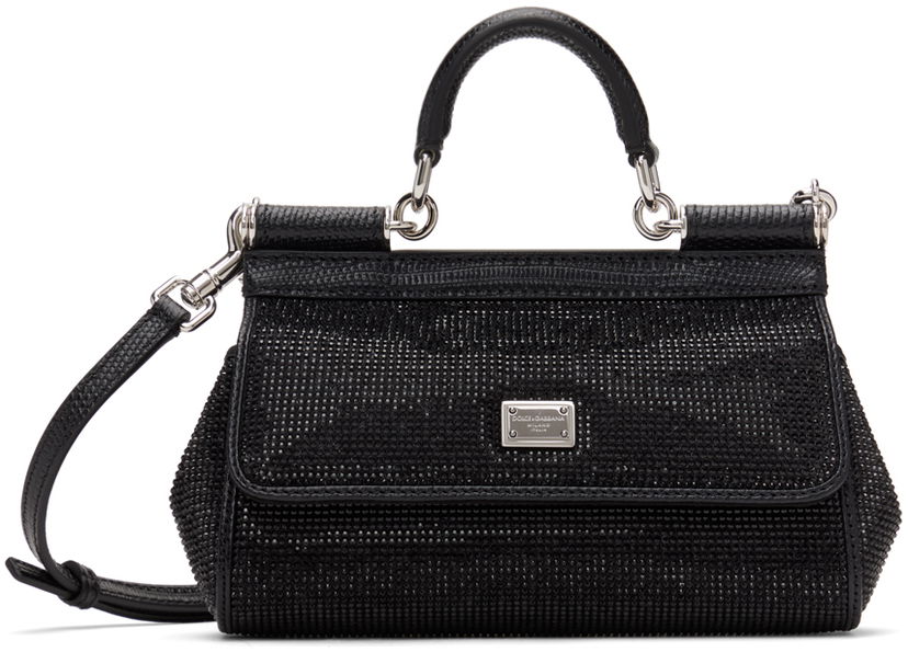 Ručna torbica Dolce & Gabbana Black Kim Kardashian Edition Small Sicily Bag Crna | BB7116 AN154