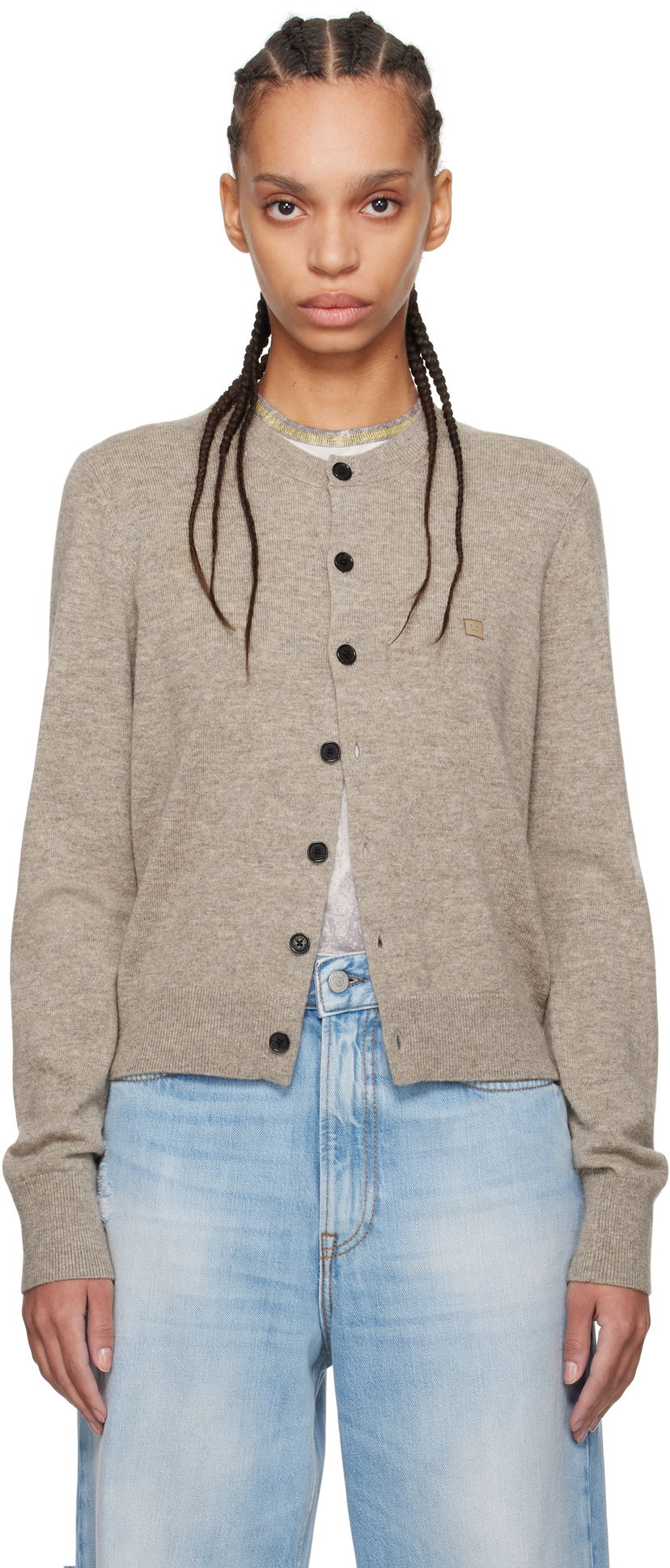 Džemper Acne Studios Acne Studios Yak Wool Cardigan Bež | A60559-