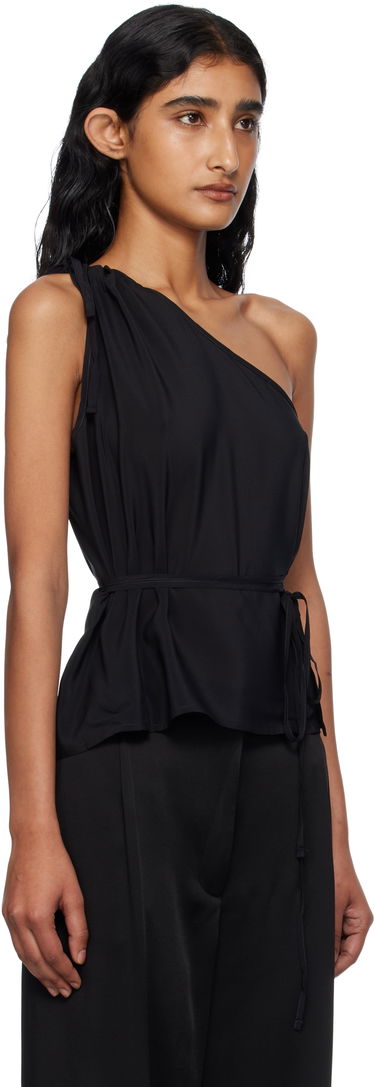 Majica bez rukava Baserange Baserange One-Shoulder Tie-Waist Camisole Crna | TSVI-SC-AU25, 1