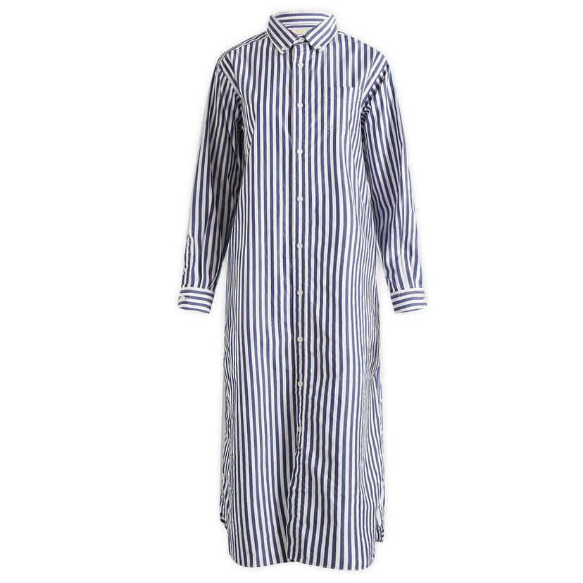 Košulja BEAMS Beams Boy Stripe Maxi Shirt Dress Plava | 13260115247-79