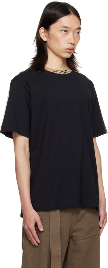 Majica kratkih rukava Burberry Burberry Check Trim Cotton T-Shirt Crna | 8110101, 1