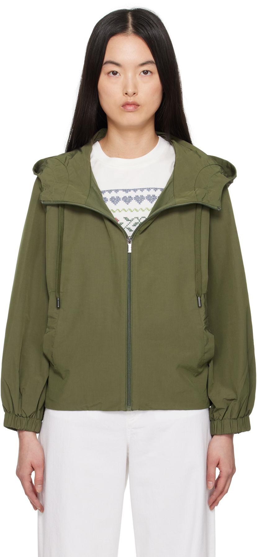 Vjetrovka Max Mara Weekend Max Mara Elis Hooded Jacket Zelena | 2515021061600