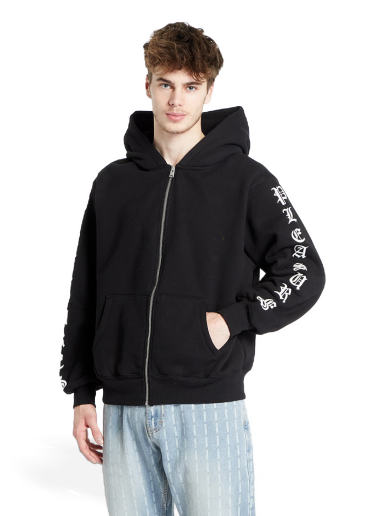 Dukserice Pleasures Oe Zip Up Hoodie Crna | P23W038 BLACK