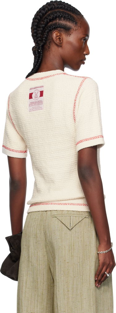 Polo majica Bottega Veneta Bottega Veneta Waffle Knit Polo Shirt Bijela | 825700 V5BD0, 2