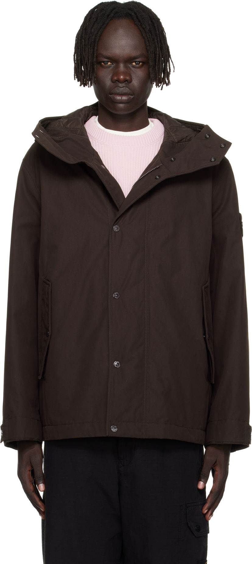 Parka Stone Island Stone Island Weatherproof Cotton Canvas Short Parka Smeđa | K2S15 4100105 S00F1