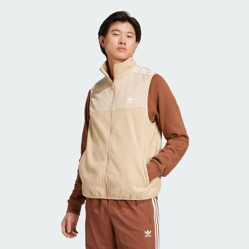 Prsluk adidas Performance Adicolor 3-Stripes Microfleece Bež | IZ2483
