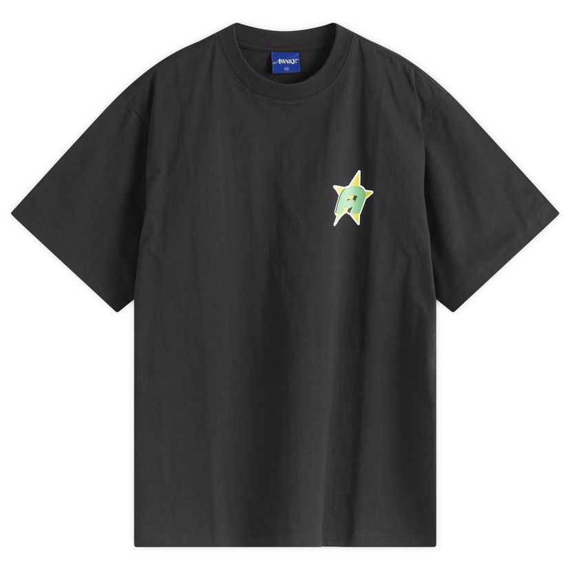 Majica kratkih rukava Awake NY Awake NY Star A Logo T-Shirt, Size Large Crna | AWK-SP25-TS010-BLK