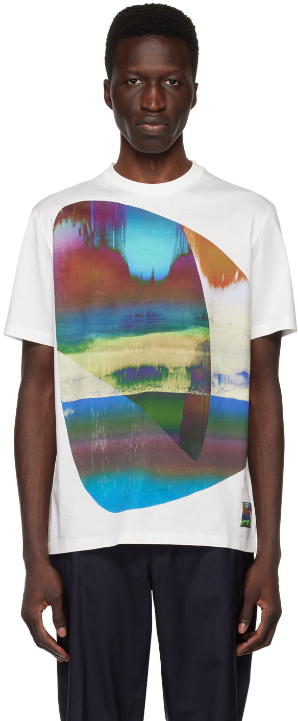 Majica kratkih rukava Paul Smith Paul Smith Abstract Geometric T-Shirt Bijela | M1R-919T-KP3663-01