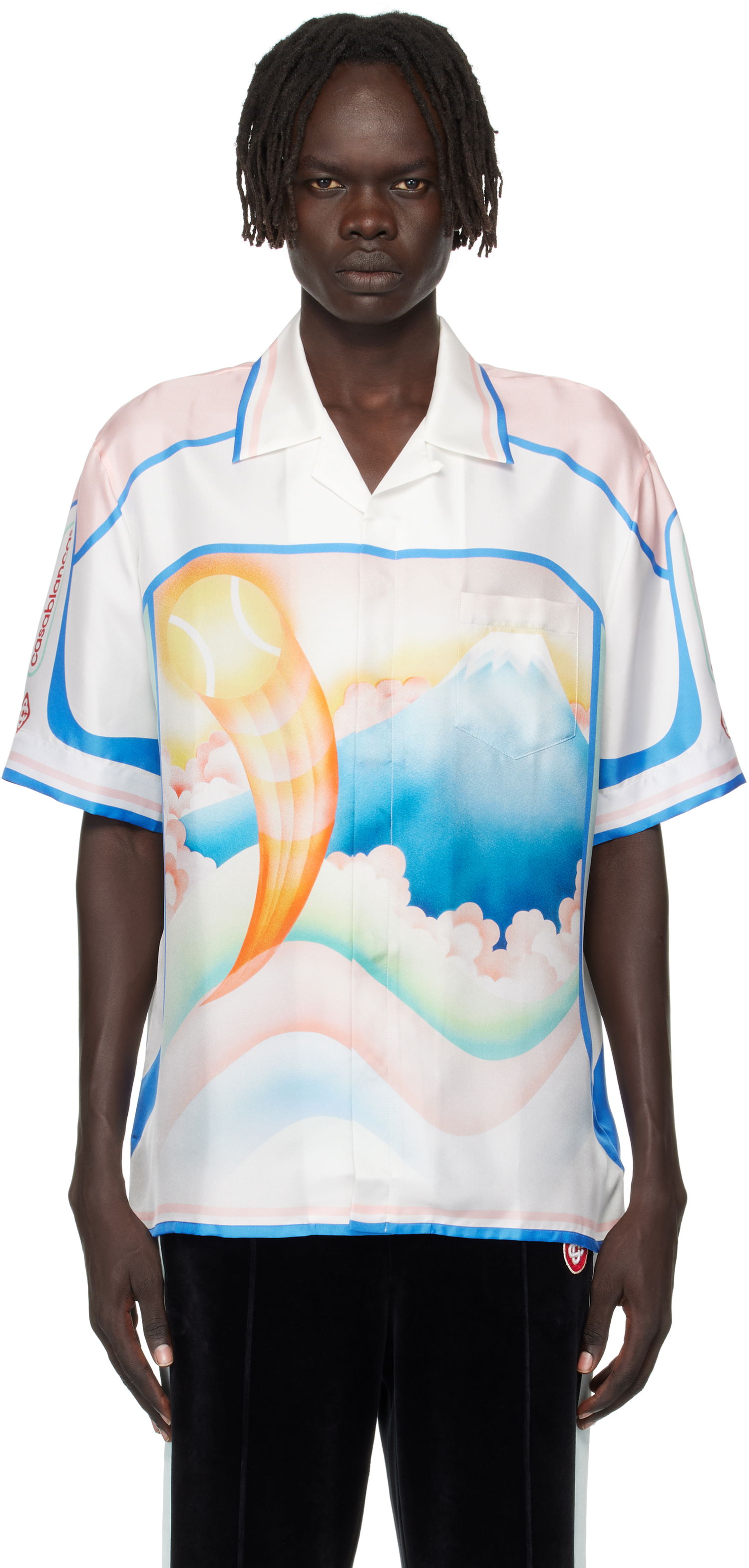 Košulja Casablanca Casablanca Fuji Dream Silk Resort Shirt Bijela | MPF25-SH-003-03, 0