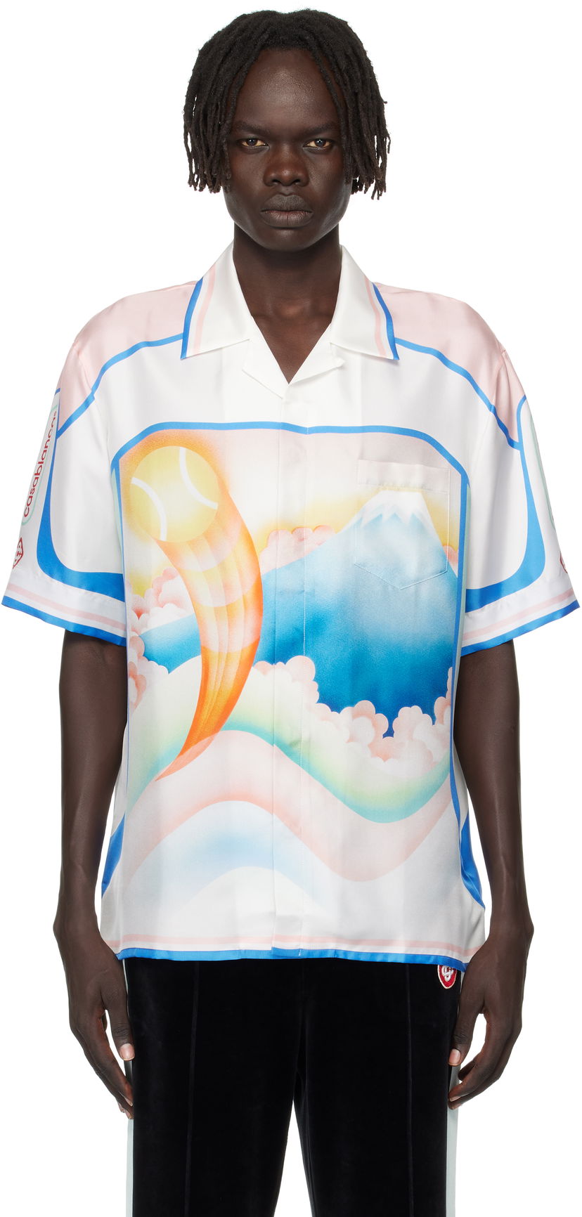 Košulja Casablanca Casablanca Fuji Dream Silk Resort Shirt Bijela | MPF25-SH-003-03