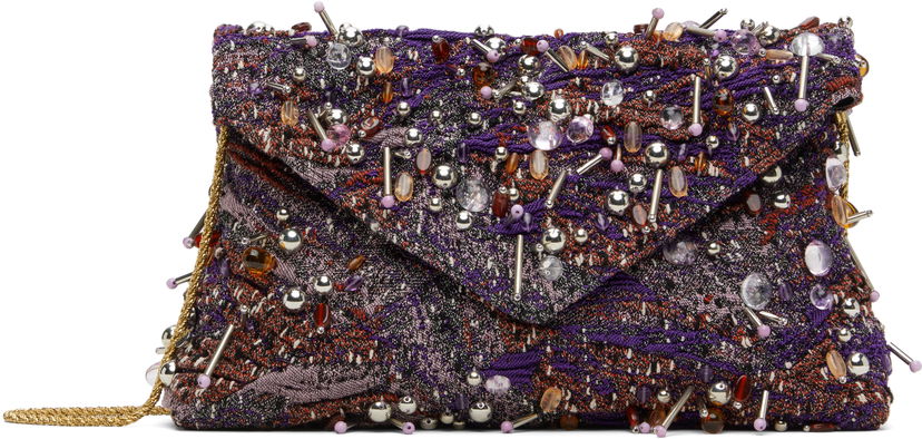 Ručna torbica Dries Van Noten Dries Van Noten Embellished Envelope Clutch Bag Ljubičasta | 251-011513-896