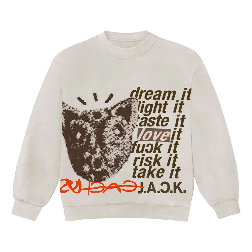 Dukserice Cactus Jack by Travis Scott Travis Scott Cactus Jack D.L.T.L.F.R.T. Crewneck Bež | CJFN-SS89