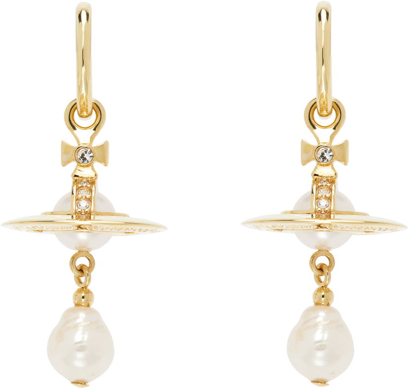 Naušnice Vivienne Westwood Vivienne Westwood Aleksa Pearl Drop Earrings Žuta | 6202016M-02R496-