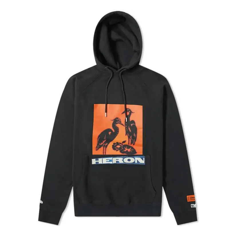 Dukserice HERON PRESTON Heron Preston Pop Over Graphic Print Hoodie Crna | HMBB001F198080030488