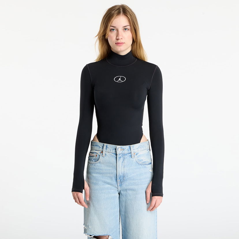 Body Jordan Flight Mountainside Long-Sleeve Mock Neck Bodysuit Crna | HV0350-010
