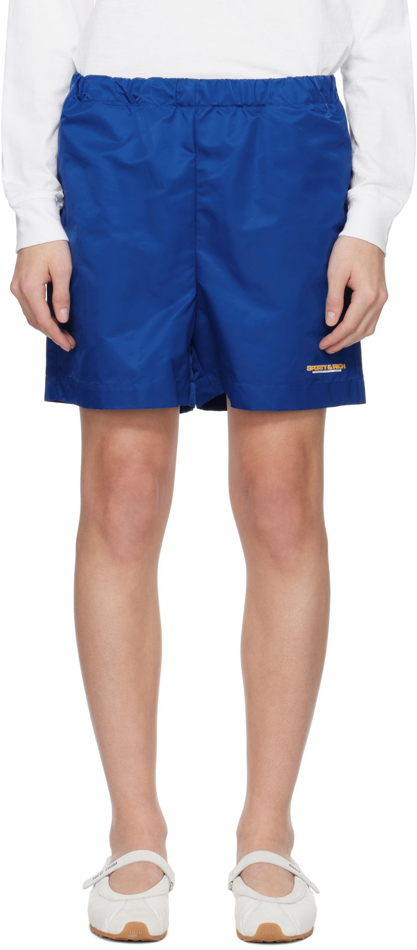 Kratke hlače Sporty & Rich Sporty & Rich Bold Health Nylon Shorts Plava | SH032622324BL67