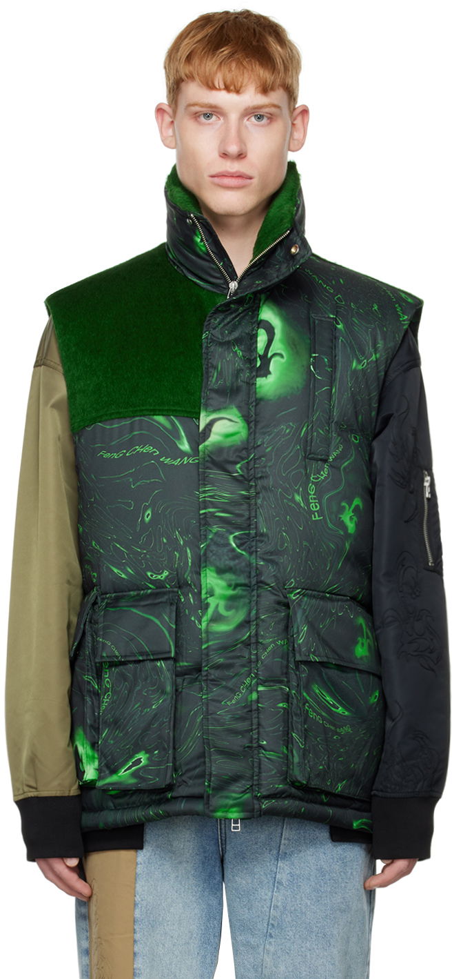 Prsluk Feng Chen Wang Feng Chen Wang Graphic Down Vest Zelena | FUF14VS01