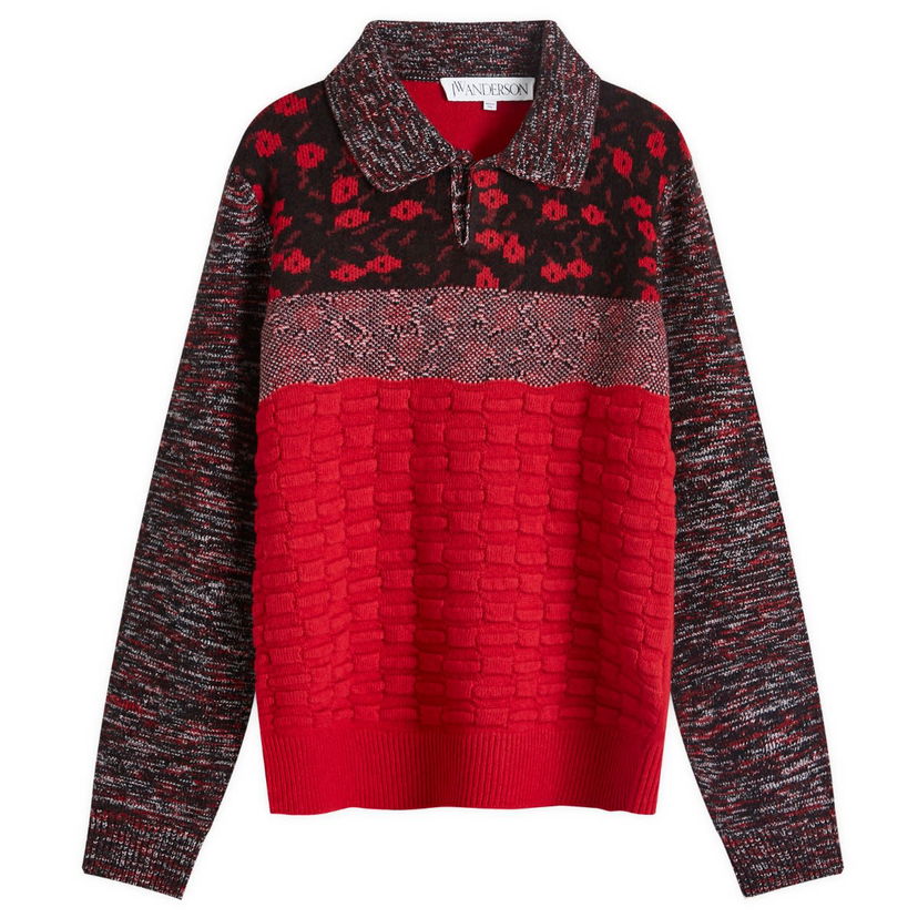 Džemper JW Anderson Multi Stitch Polo Crvena | KW1231-YN0357-417