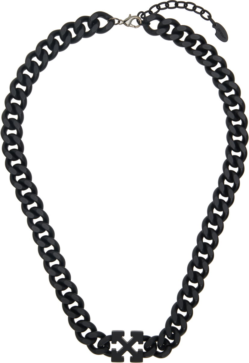 Ogrlica Off-White Off-White Arrow Chain Necklace Crna | OMOB15MC99MET0011000