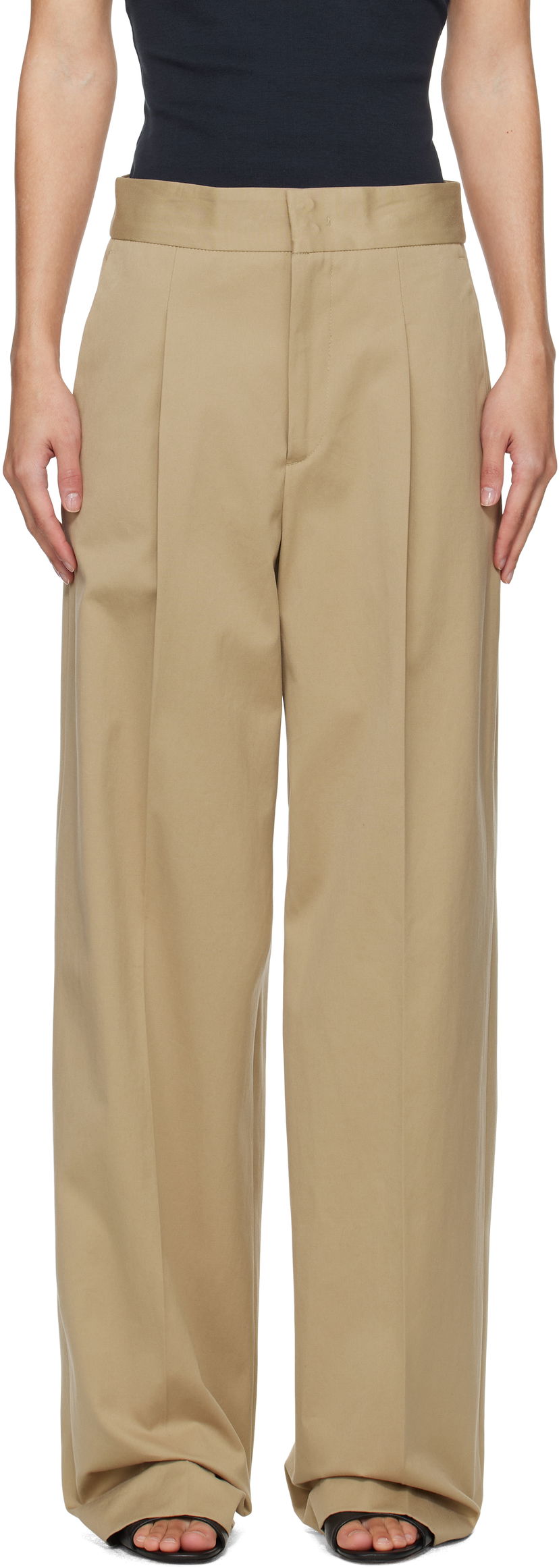 Hlače MSGM MSGM Faille Pleated Trousers Bež | 3841MDP20 257138