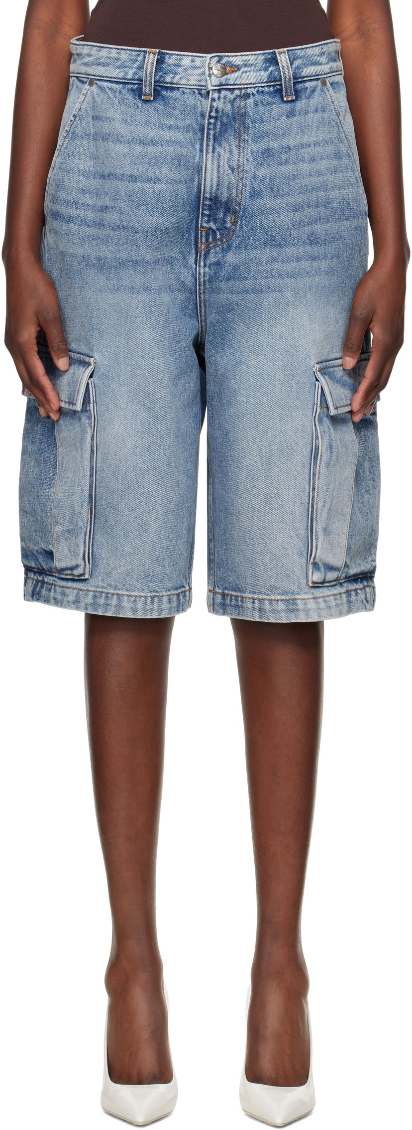 Kratke hlače Rhude Rhude Baggy Denim Cargo Shorts Plava | RHPS25SH05012