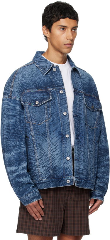 Jakna Alexander Wang Alexander Wang Graffiti Oversized Denim Trucker Jacket Plava | 6DC3252831, 1