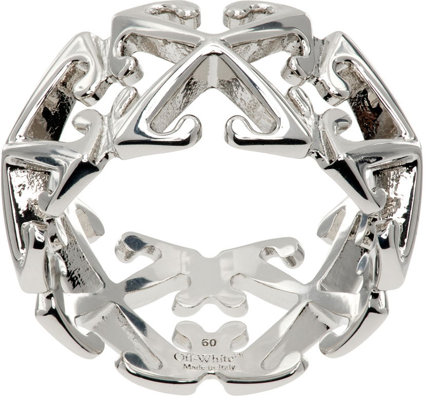 Prsten Off-White Silver Arrow Ring Siva | OMOC07BC99MET0017200