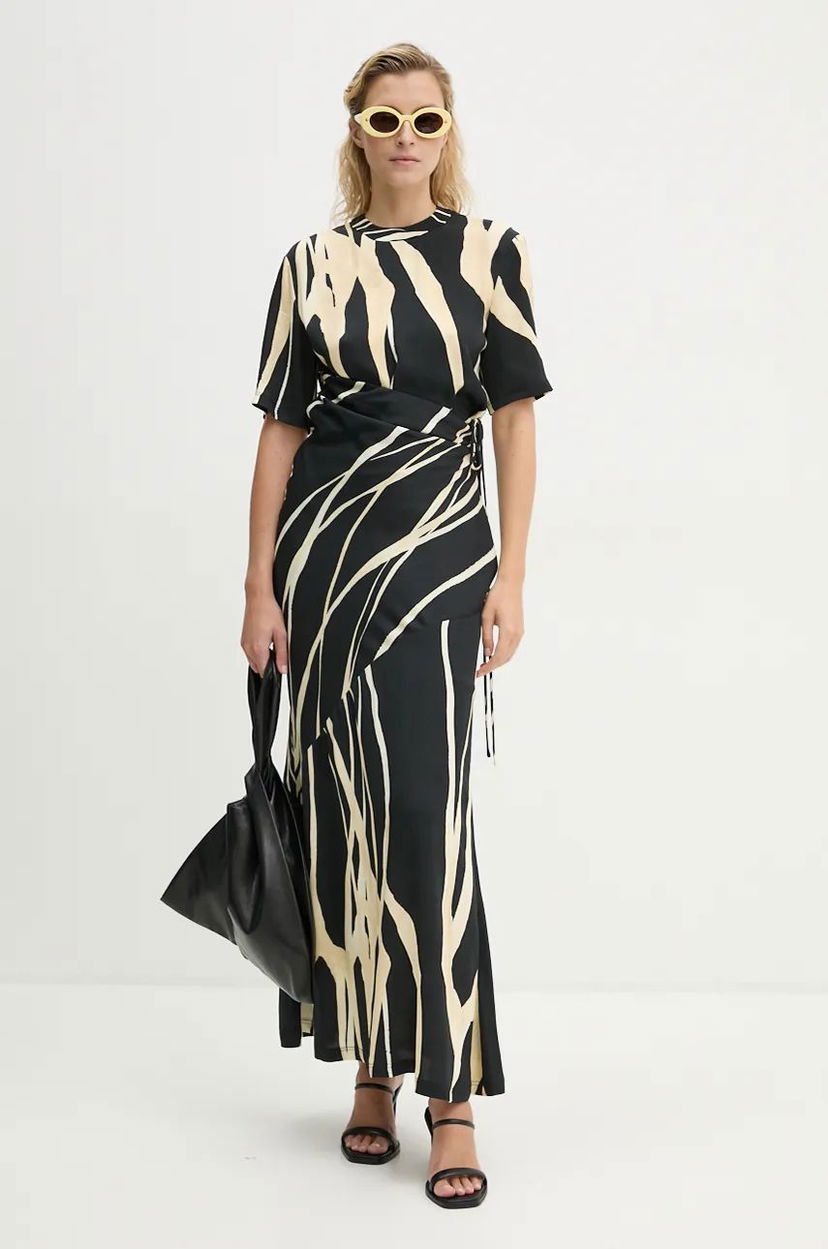 Haljina Nanushka Abstract Print Maxi Dress Crna | NW24PFBS20199