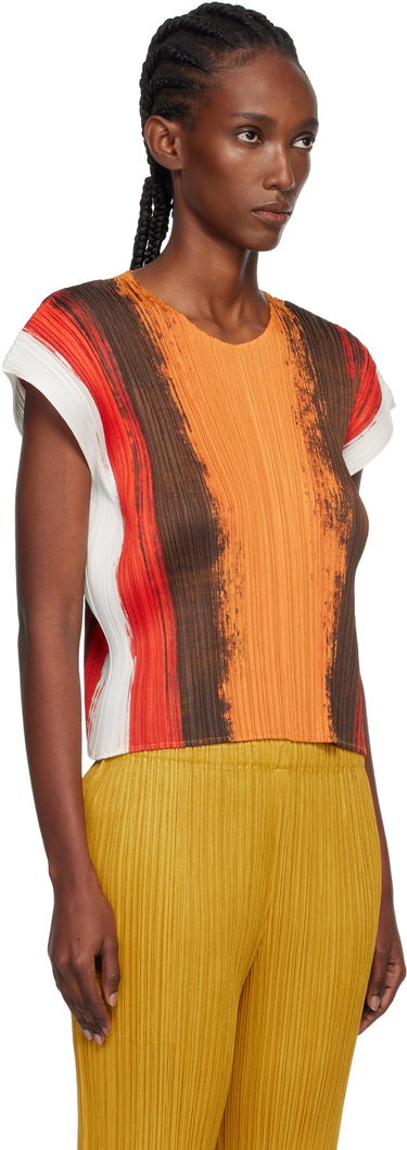 Majica kratkih rukava Pleats Please Issey Miyake PLEATS PLEASE ISSEY MIYAKE Pleated Short Sleeve Brushstroke Top Višebojno | PP58JK672, 1
