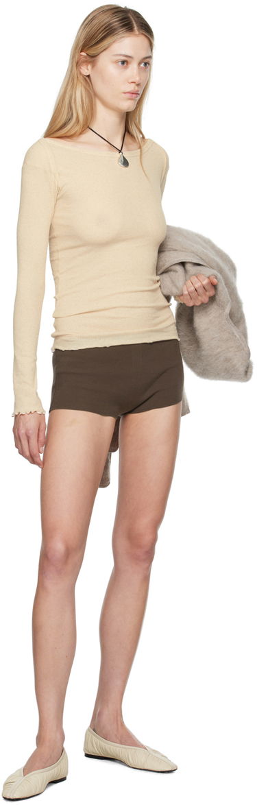 Majica kratkih rukava Baserange Beige Disc Long Sleeve T-Shirt Bež | TODL-CH-AU24, 3