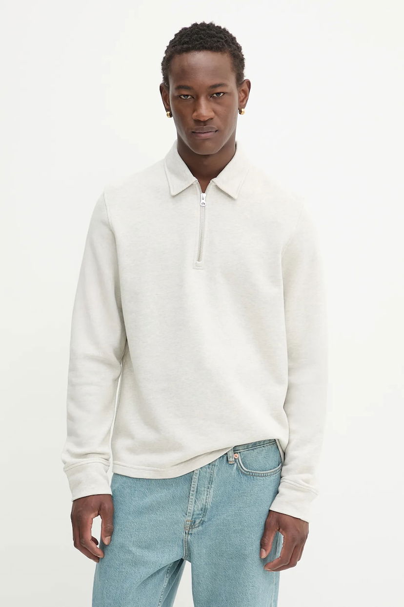 Dukserice Samsoe Samsoe Samsoe Samsoe Salouis Half-Zip Sweatshirt Bijela | M25200036
