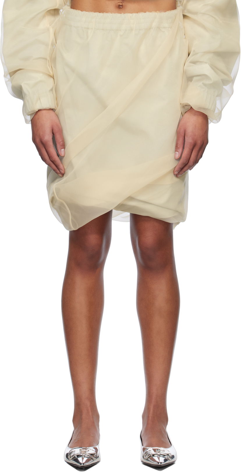 Suknja We11done We11done Layered Mini Skirt Bež | WD-SK0-25-280-W-BG