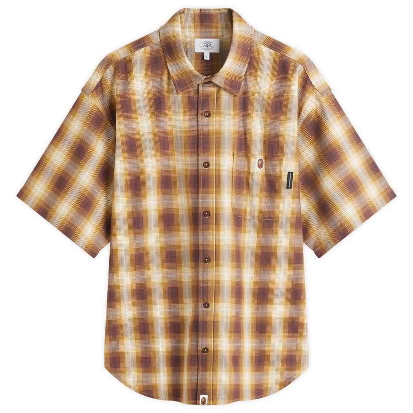 Košulja BAPE Ombre Check Relaxed Fit Shirt Smeđa | 001SRL301004M-YEL