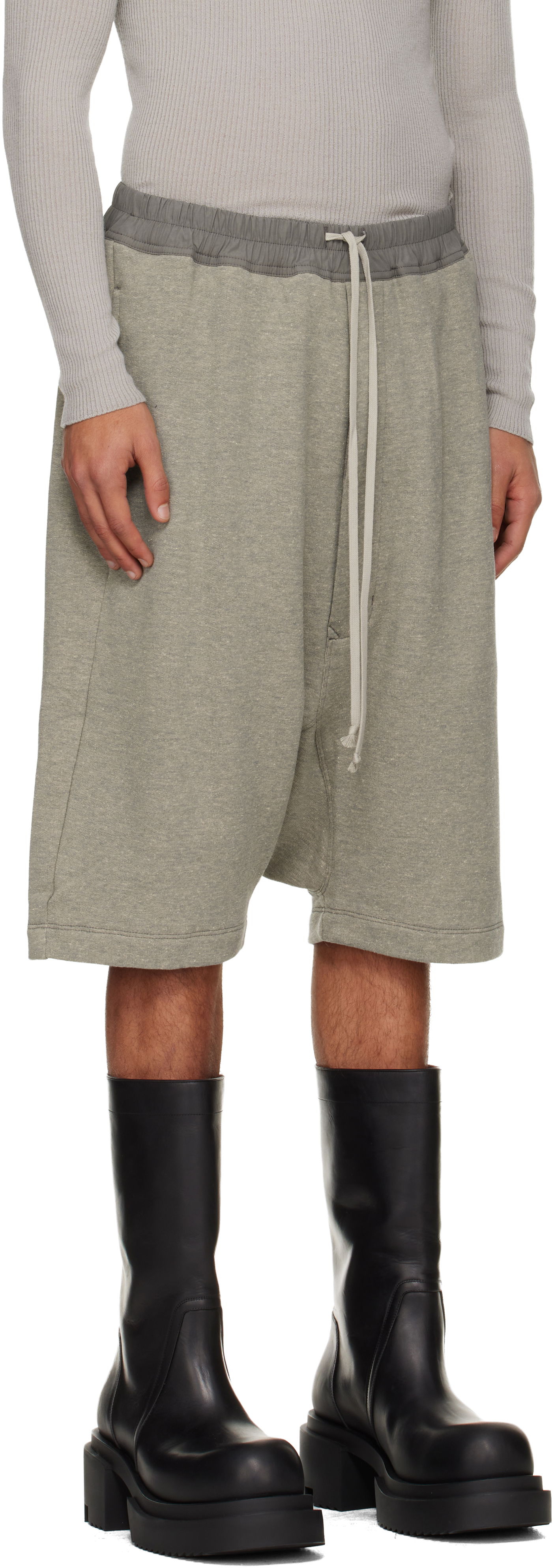 Kratke hlače Rick Owens DRKSHDW Concordians Drawstring Pods Shorts Siva | DU02E7380 FGM, 1