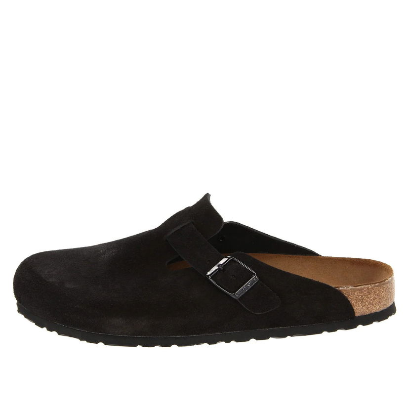 Tenisice i cipele Birkenstock Boston Soft Footbed Suede Narrow Fit Sandals Crna | 0660473